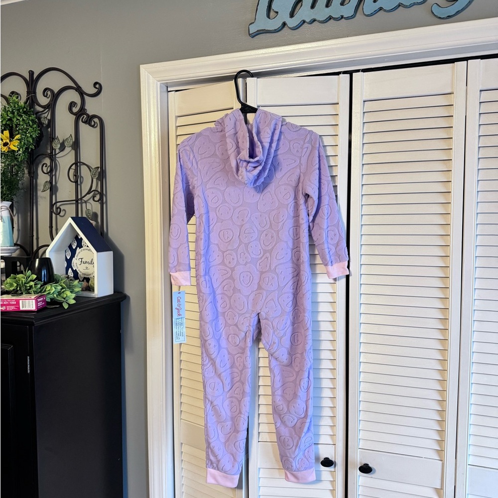 Cat & Jack Purple‎ Hooded Onesie Pajamas SZ SM NWT - Picture 2 of 6